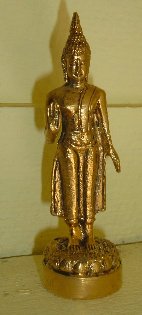Statue bouddha en bronze doré
