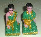 Set of 2 statuettes spirit house Thailand